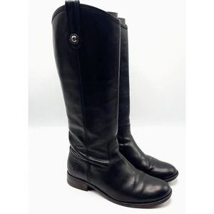Frye Riding Boots Melissa Button Pull On Tall Leather 77167 Black Size 6